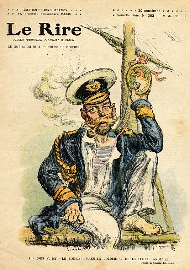George V, ''The Simple'', the first Midshipman of the Royal Navy, from the front cover of ''Le Rire' od Charles Leandre