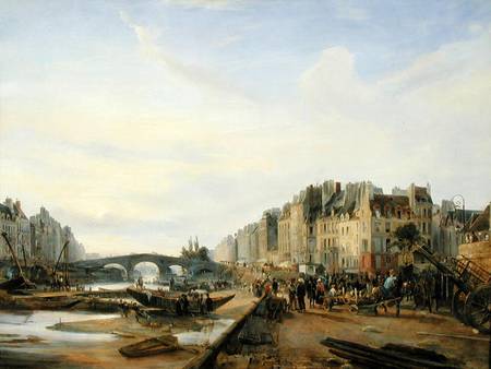 Pont Marie and the Quai Saint-Paul od Charles Louis Mozin