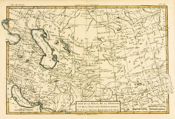 Persia, Georgia and Independant Tartary, from 'Atlas de Toutes les Parties Connues du Globe Terrestr od Charles Marie Rigobert Bonne