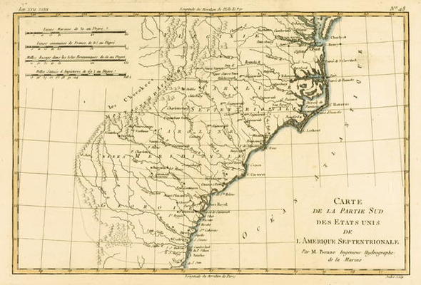 South-east Coast of America, from 'Atlas de Toutes les Parties Connues du Globe Terrestre' by Guilla od Charles Marie Rigobert Bonne