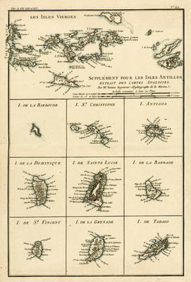 The Virgin Islands, from 'Atlas de Toutes les Parties Connues du Globe Terrestre' by Guillaume Rayna od Charles Marie Rigobert Bonne