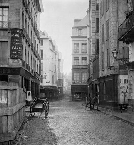 Rue des Bourdonnais (from rue de la Poterie) Paris 1858-78 (b/w photo)  od Charles Marville