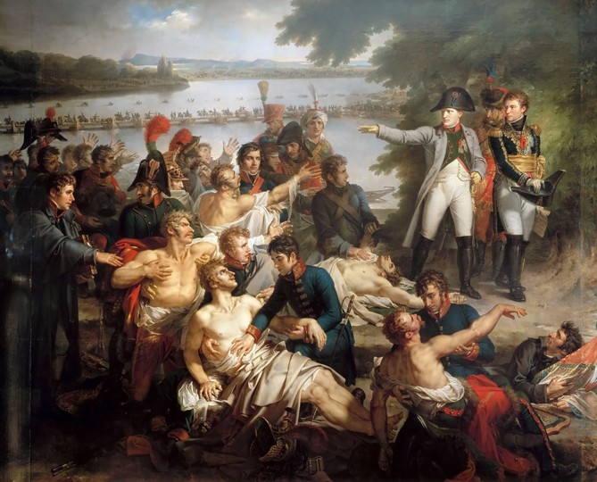 The Return of Napoleon to the Island of Lobau after the Battle of Essling, May 23, 1809 od Charles Meynier