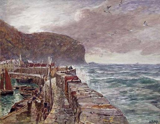 Clovelly Pier, 1897 (gouache on paper) od Charles Napier Hemy
