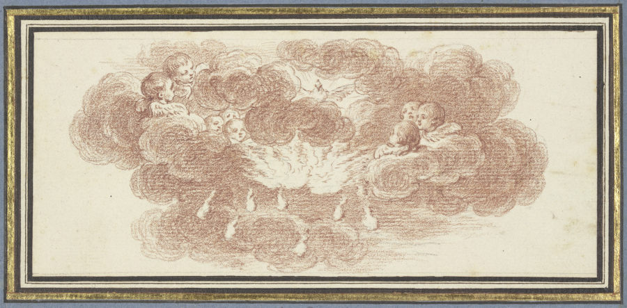 Der Heilige Geist, von Engeln umgeben od Charles-Nicolas Cochin d. J.