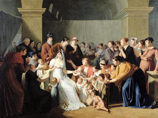 Empress Josephine (1763-1814) Among the Children, 1806 (oil on canvas) od Charles Nicolas Raphael Lafond