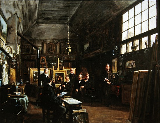 Meeting of the board of the Artesian Society of the Friends of the Arts, after 1874 od Charles Paul Etienne Desavary