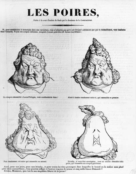 Les Poires, caricature of King Louis-Philippe (1773-1850) from ''Le Charivari'' od Charles Philipon
