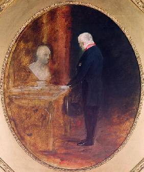 The Duke of Wellington (1769-1852) Studying a Bust of Napoleon (1769-1821)
