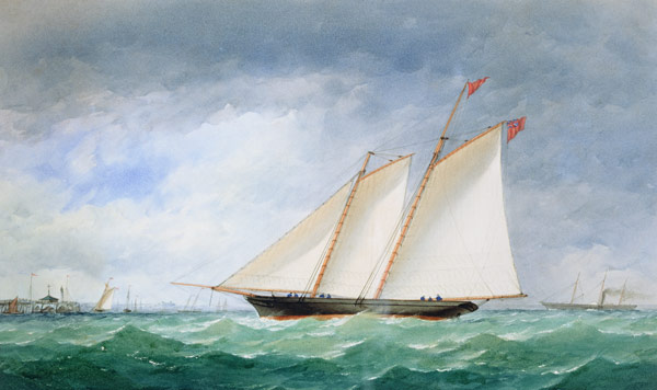 Schooner Yacht off Ryde, Isle of Wight  on od Charles Taylor