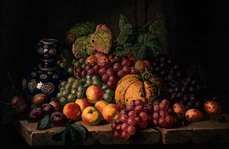 Still Life with Fruit and a Blue Vase od Charles Thomas Bale