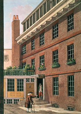 Dr Johnson and his servant, Francis at Bolt Court, Fleet Street, 1801 (w/c) od Charles Tomkins