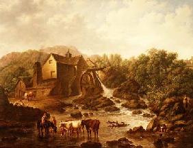 River Scene with Overshot Mill