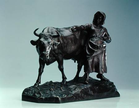 Woman with a Cow od Charles Valton