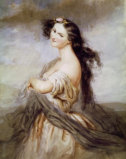 Portrait of Juliette Drouet (1806-83) od Charles Voillemot