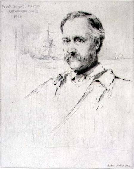 Sir Frank Short (1857-1945) painter and engraver, Master of the Art Workers' Guild in 1901 od Charles Watson