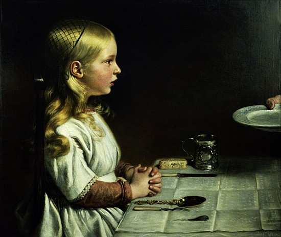 Florence Cope Saying Grace at Dinnertime od Charles West Cope
