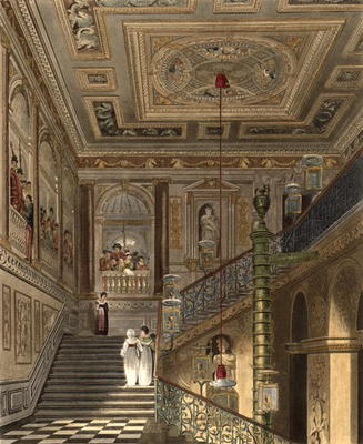 The Great Staircase at Kensington Palace From Pyne's 'Royal Residences', engraved by Richard Reeve ( od Charles Wild