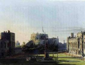 The Upper Ward, Windsor Castle, from 'Royal Residences', engraved by Thomas Sutherland (b.1785), pub