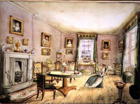 The Drawing Room, East Wood, Hay, f54 from an Album of Interiors od Charlotte Bosanquet
