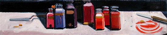 Jars of Pigment, 2003 (oil on canvas)  od Charlotte  Moore