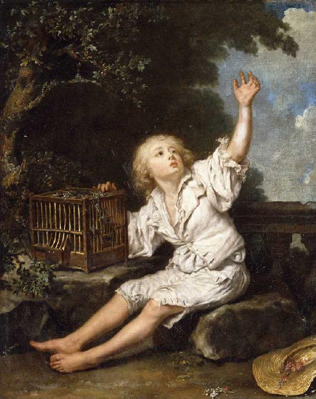 Junge mit einem leeren Vogelkäfig. od Charpentier d.Ä.,Jean-Baptiste