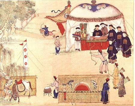 An archery contest, late 18th century od Chinese School