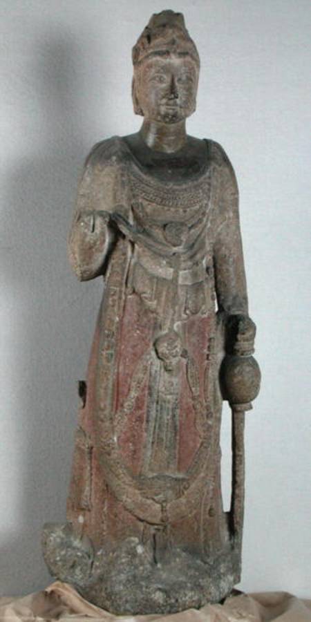 Bodhisattva Kuan-yin (Avalokitesvara) holding a vase, Sui Dynasty od Chinese School