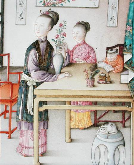 Detail from imperial Canton panel, Qianlong period od Chinese School