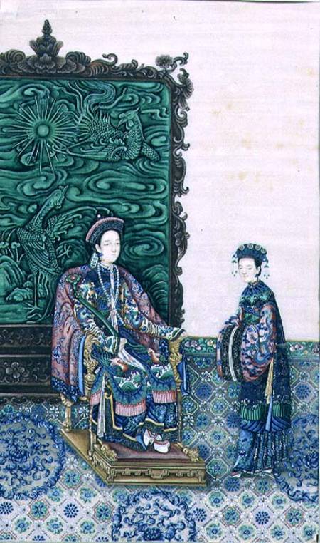 Empress Seated with a Lady od Chinese School
