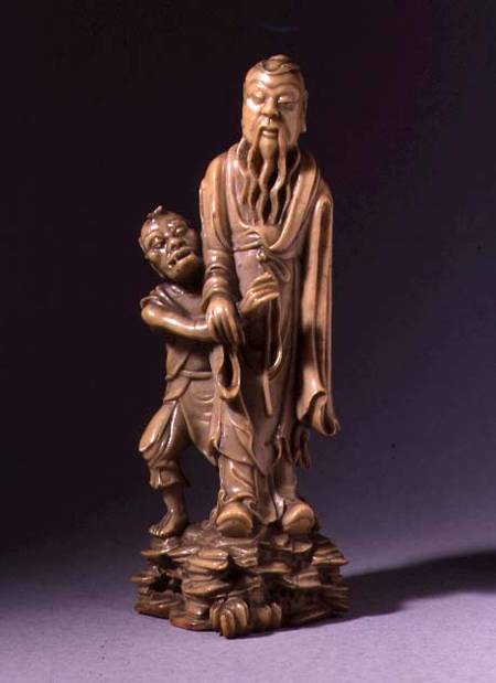 Figure of Zhong Kui, supported by a demon servant, Qing dynasty od Chinese School