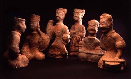 Group of Musicians, Dancers and Servants, Han Dynasty (206 BC-220 AD) od Chinese School