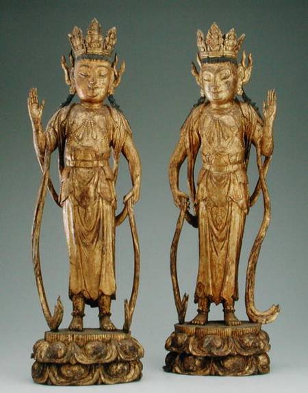Pair of bodhisattvas, Yuan dynasty od Chinese School