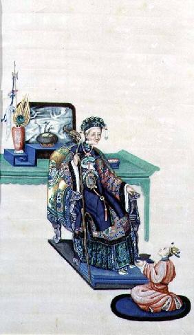 Old Woman Seated with a Kneeling Servant