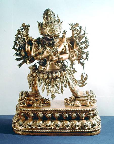 Vajrabhairava, aspect of Yamantaka, the guardian of the law, Qing Dynasty od Chinese School