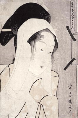 A bust portrait of Kokin, from the series 'Tosei bijin awase' (Gallery of Contemporary Beauties) 179 od Chokosai Eisho