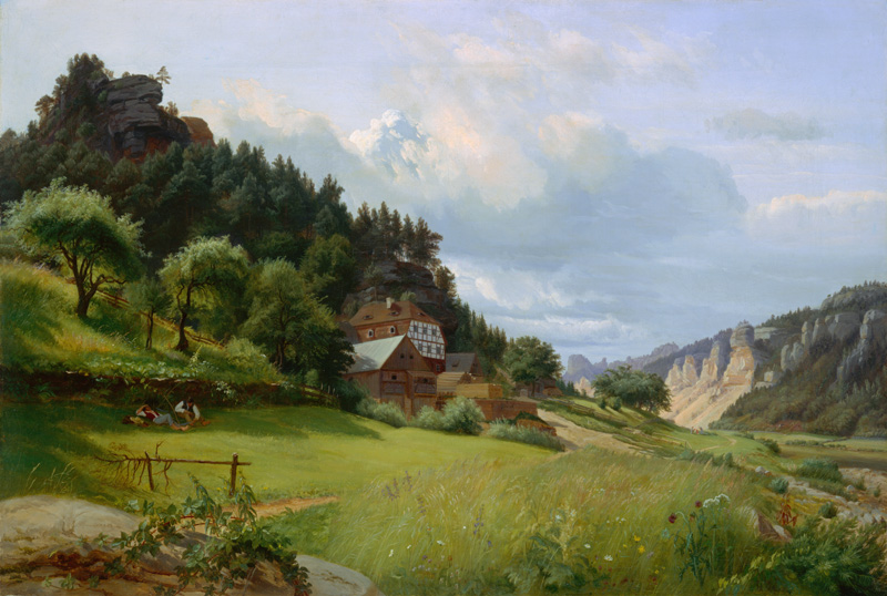 Countryside in Saxon Switzerland. od Christian Friedrich Gille