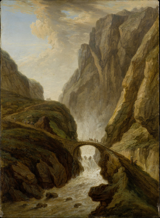 Devil’s Bridge on the St Gotthard Road od Christian Georg Schütz d. Ä.