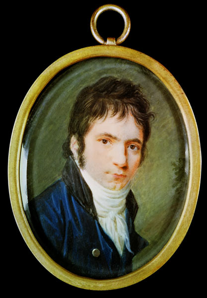 Miniature Portrait of Ludwig Van Beethoven (1770-1827) od Christian Hornemann