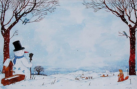 Snowman Under the Tree, 1993 (w/c on paper)  od Christian  Kaempf
