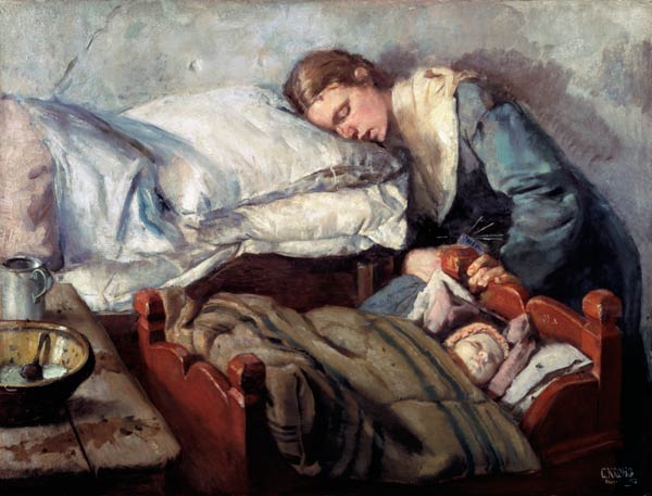 Sleeping Mother od Christian Krohg