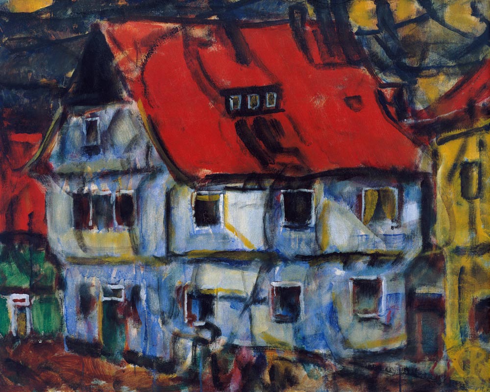 Blue house with a red roof. od Christian Rohlfs