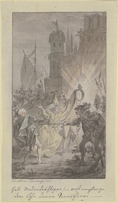 Der Marquis Ferdinand Mazzini ersticht Graf Hippolitus de Vereza, den Geliebten seiner Tochter Julie od Christian Sambach