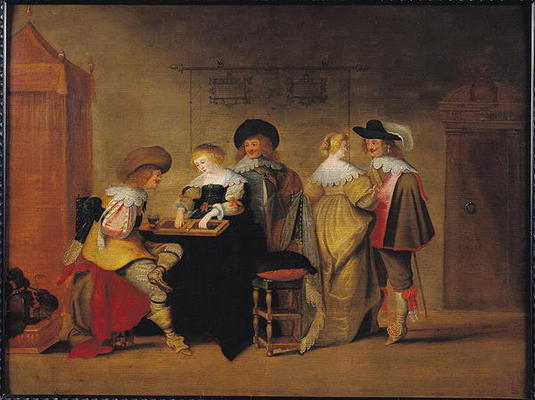 Backgammon Players (oil on panel) od Christoffel Jacobsz van der Lamen