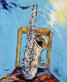 Saxophone with chair