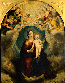 Altar Maria in the glory's middle: Maria with child and angels od Christoph Schwarz