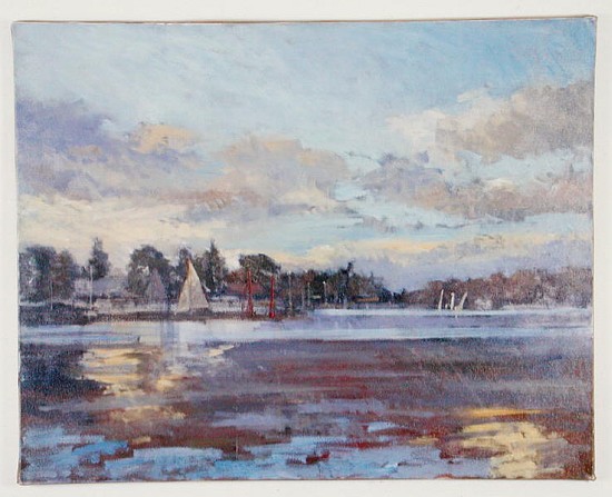 The Thames at Teddington (oil on canvas)  od Christopher  Glanville