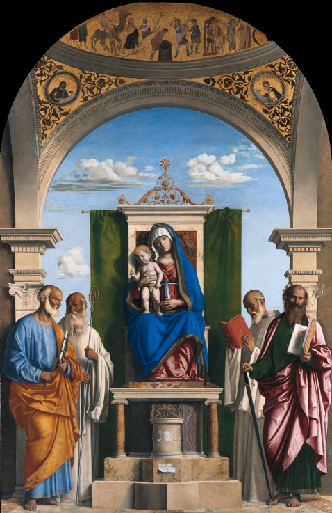 Enthroned Madonna with Child and Saints Peter, Romuald, Benedict and Paul od Giovanni Battista Cima da Conegliano