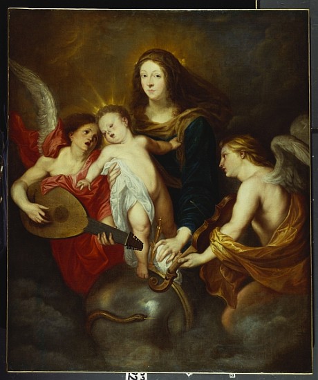 The Virgin and Child Triumphing over Sin with Two Musical Angels od (circle of) Sir Anthony van Dyck