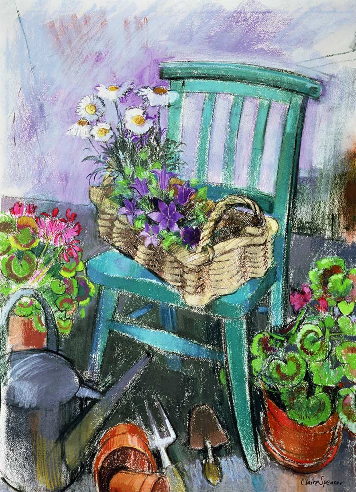 Gardener''s Chair (pastel on paper)  od Claire  Spencer